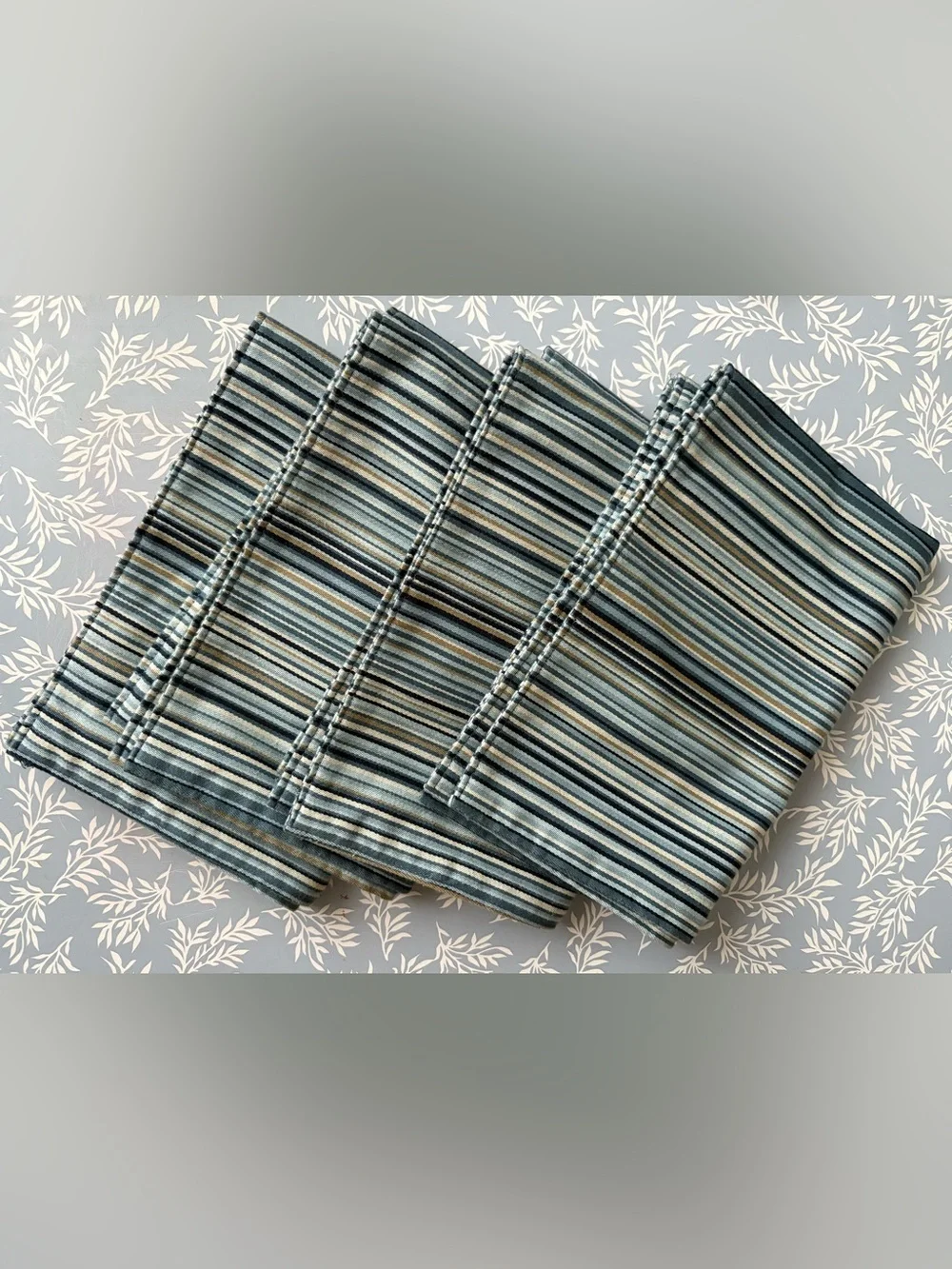 Striped Blue and Cream  Placemat - (Unbranded)